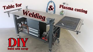 Build welding table plasma cutter table  Schweißtisch mit Plasmaschneiderfläche with blueprint [upl. by Devaney224]