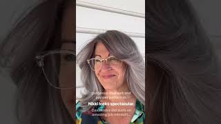 How To Transition To Grey Silver Hair Gracefully silversisters greyhairtransition greyhair [upl. by Ecydnak]