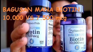 BIOTIN 10000 MCG VS BIOTIN 7500 MCG COBAIN RASANYA [upl. by Akihsal]