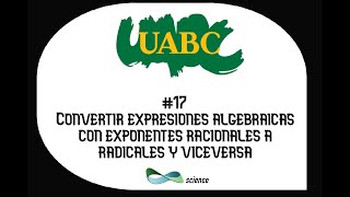 Convertir expresiones algebraicas con exponentes racionales a radicales y viceversa [upl. by Serolod]