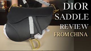 Dior Saddle Bag Review I Medium amp Black I From China [upl. by Dnaltiac]