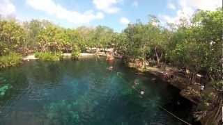 Jumping into Cenote Cristal Tulum Mexico [upl. by Bodnar]