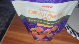 Meijer Halloween Sour Jelly Pumpkin Candy Review [upl. by Hale745]