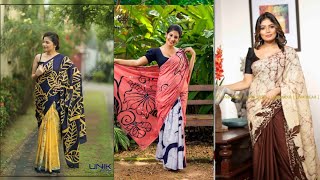 Latest bathik saree design නවතම බතික් සාරි විලාසිතා 2023 [upl. by Ahcire]