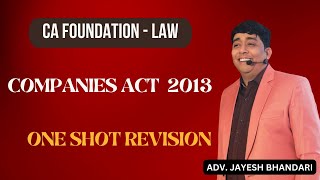 CA FOUNDATION  BUSINESS LAWS  COMPANIES ACT  ONE SHOT REVISION  DECEMBER 23 JAYESH BHANDARI SIR [upl. by Yvaht]