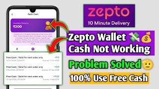 zepto wallet cash not working  zepto wallet option not showing  Problem Solved [upl. by Faustine241]