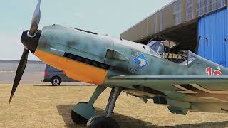 Messerschmitt Bf 109 E4N DFEML static startup in flight taxi close ups [upl. by Akienat341]