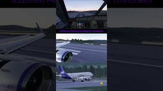 FlyByWire a320neo Perfect Landing in Trondheim  aviation msfs2020 [upl. by Eppesiug]