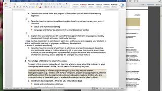 Task 1 Early Childhood edTPA URLP and Commentary Paper [upl. by Maynard]