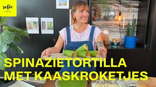 Snelle spinazietortilla met paprika en paddenstoel kaaskroketjes  15 minute meals ​ Sofie Dumont [upl. by Marilla]