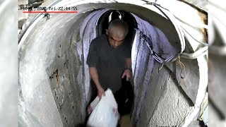 Vídeo mostra Sinwar em túnel de Gaza pouco antes do ataque de 7 de outubro  AFP [upl. by Acquah615]