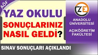 AÖF 2022 Yaz Okulu Sınav Sonuçları Açıklandı Mezun Olma Şartlı Geçme GNO Genel Not Ortalaması [upl. by Enidlareg]