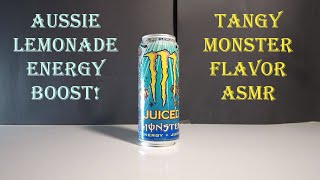 The Crisp amp Tangy Surprise of Monster Aussie Lemonade Energy Drink 🍋  ASMR Drinking Sounds [upl. by Hanavas344]