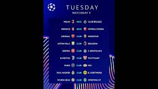 Jadwal Liga Champions malam ini ligachampions jadwalligachampions hasilpertandingan [upl. by Gensmer]