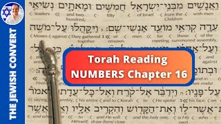 Numbers Chapter 16  Torah Reading in Hebrew with English Translation  TORAH STUDY [upl. by Gone688]