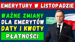 🚨Emerytury w Polsce w listopadzie 2024 roku – daty kwoty i nadchodzące zmiany [upl. by Claudio]