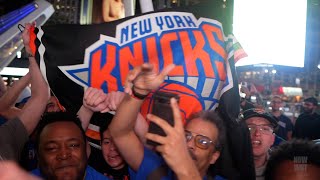 KNICKS BEAT 76ERS IN 6 Fans go crazy New York stand up [upl. by Bradney]