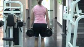 Farmers Walk Demonstration with Dumbbells [upl. by Shirlene59]