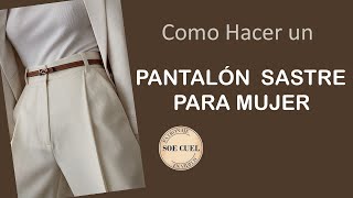 Como Hacer un Pantalón Sastre Para Mujer  Patrón con Bolsillos y Pretina Curva [upl. by Malinin]