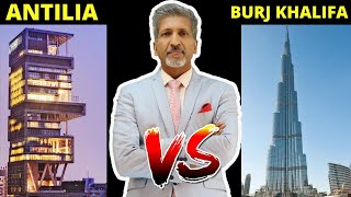 Antilia VS Burj Khalifa I shorts I ytshorts I antilia I burjkhalifa I mukeshambani [upl. by Nostrebor]