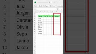 Anwesenheitsliste in Excel erstellen excel office365 [upl. by Lyrak844]