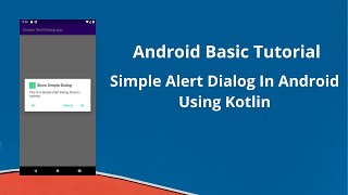 Simple Alert Dialog In Android Using Kotlin [upl. by Nroht]