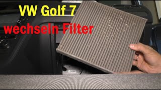 Pollenfilter wechseln Volkswagen Golf 7 Innenraumfilter [upl. by Lilla]