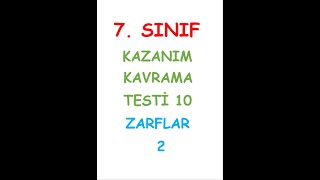 7 SINIF TÜRKÇE DERSİ KAZANIM KAVRAMA TESTİ ZARFLAR 10 TEST [upl. by Guntar]