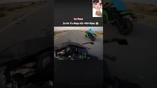 ZX10 vs Ninja H2r 400 flyby 😱🏍️ 1M Views 🎯 ninjazx10r ninjah2r racing bikerider motovlog [upl. by Ramu]