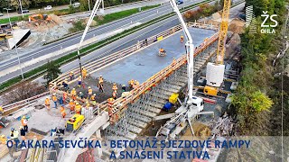 OTAKARA ŠEVČÍKA BRNO  BETONÁŽ SJEZDOVÉ RAMPY A SNÁŠENÍ STATIVA [upl. by Connel]