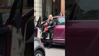 Elegant rich lady getting out her purple Bentley at Hotel Paris billionairemonacoluxurylifestyle [upl. by Bobinette627]