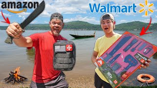 24hr Amazon vs Walmart Survival Kit Challenge [upl. by Hegarty37]