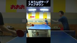 くるりんぱアップダウンサーブ 卓球 tabletennis pingpong 巻き込みサーブ [upl. by Marja]