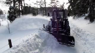 Valmet 455 snöröjning med Ilsbo snöslunga [upl. by Dinnage]