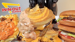 MUKBANG EATING IN N OUT VIRAL ONION DOUBLE CHEESEBURGER ANIMAL STYLE FRIES CHEESEBURGERS ASMR [upl. by Ididn]