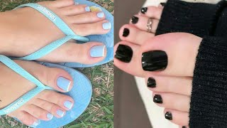 so pretty and awesome toe nails pedicure colors fashion Trendy toe nails pedicure 2024 [upl. by Inoj]