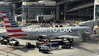 Miami to LAX on American Airlines A321neo First Class [upl. by Yltnerb998]