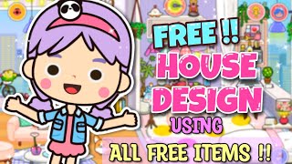 Miga World FREE HOUSE DESIGN  using ALL FREE ITEMS DECORATIONS Miga town tocaboca [upl. by Eniledgam]