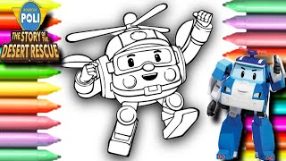 Robocar Polie CARTOON Helicopter 🚁 drawing 🖌️🎨  Robocar poli TV cartoon  Colouring 🌈✨ Crafts [upl. by Milson273]