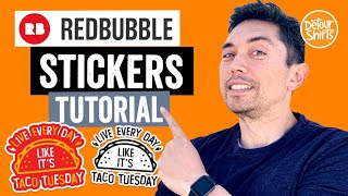 RedBubble Sticker Tutorial How to price design and upload stickers to RedBubble and make money [upl. by Bernadina499]