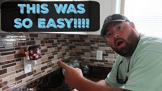 DIY  HOW TO INSTALL PEEL amp STICK VINYL TILE BACKSPLASH [upl. by Sibylla]