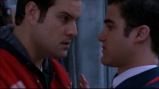 Glee  Blaine confronts Karofsky about Kissing Kurt 2x06 [upl. by Assirem]