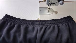 How to sew trouser belt Gumiarka  Jak uszyć pasek z gumą w spodniach na gumiarce [upl. by Annoval750]