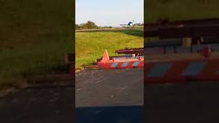 a plane taxing down the runway [upl. by Notgnihsaw]