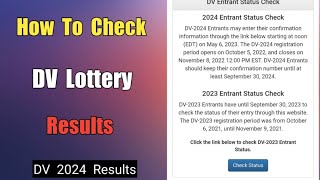 How To Check DV Lottery Results  DV 2024 [upl. by Lissner717]