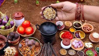 Prawns Gravy Recipe 65  Miniature Prawn Masala ASMR  Miniature Cooking [upl. by Vigen]