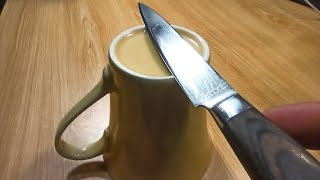 How to Sharpen Your Knife to Razor Sharp Using Only Ceramic Mug [upl. by Dekow]