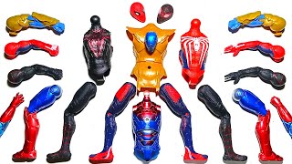 AVENGERS TOYS ASSEMBLE Marvels Black Spiderman Spiderman Ironman Thanos Superhero [upl. by Tertias]