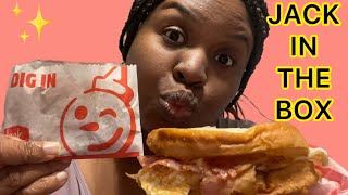 Bacon ham eggs cheese sourdough sandwich  Jack in the box  mukbang [upl. by Victor]