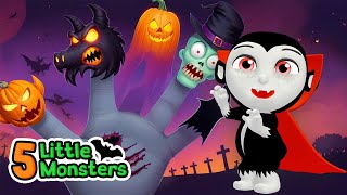 Finger Family Halloween Monster Version  A Camping We Will Go  More Nursery Rhymes  Monsters [upl. by Novoj]